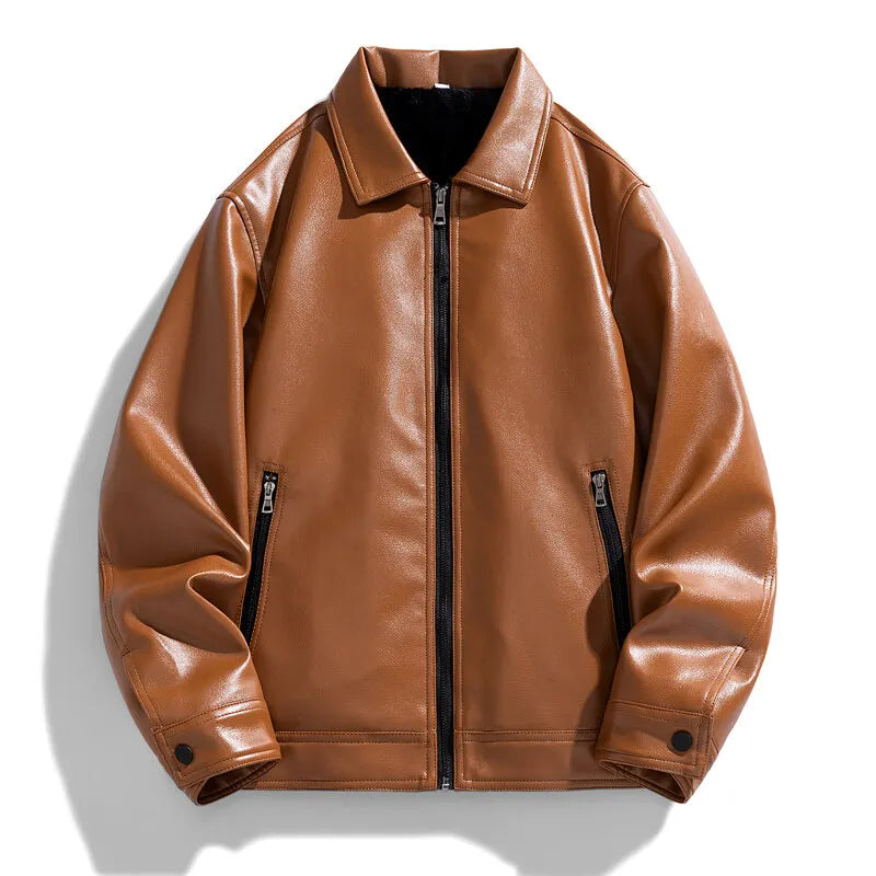 Ethan | Elegante Bomber Pelle Uomo Con Zip e Polsini a Pressione 2