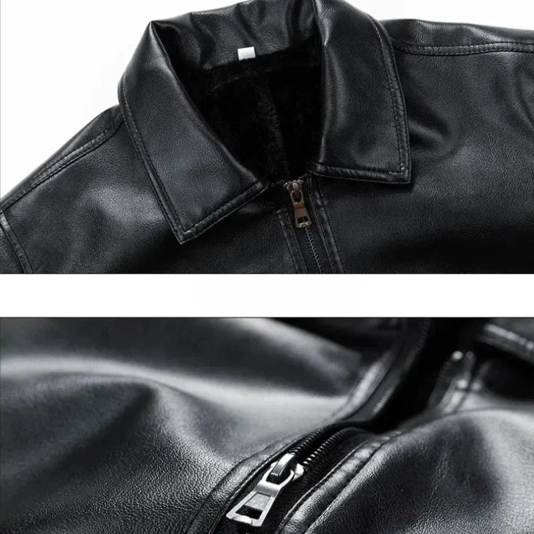 Ethan | Elegante Bomber Pelle Uomo Con Zip e Polsini a Pressione 4