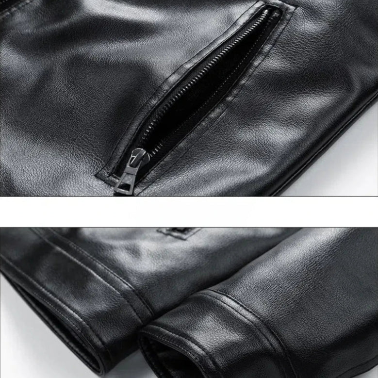 Ethan | Elegante Bomber Pelle Uomo Con Zip e Polsini a Pressione 5