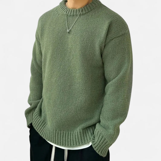 Ethan | Elegante Maglione Lana Uomo Girocollo Bianco 0