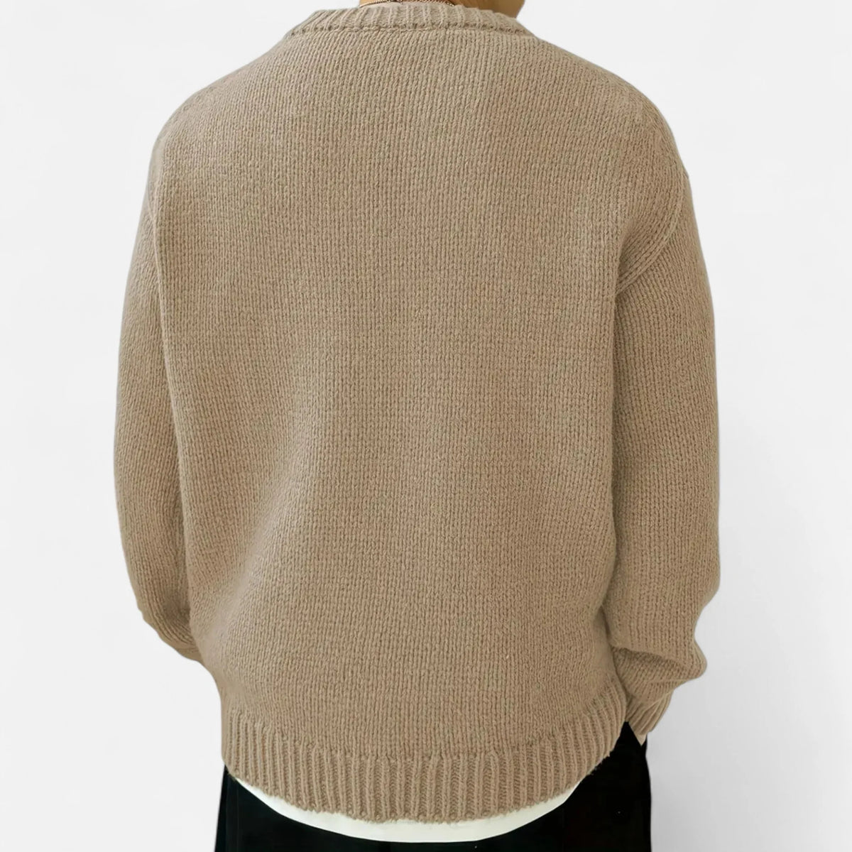 Ethan | Elegante Maglione Lana Uomo Girocollo Bianco 6