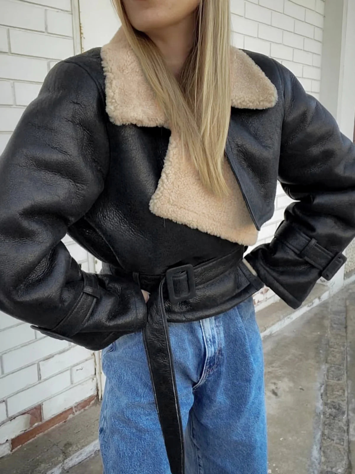 Ethan | Giacca da Aviatore in Pelle con Fodera Sherpa Calda e Elegante 7