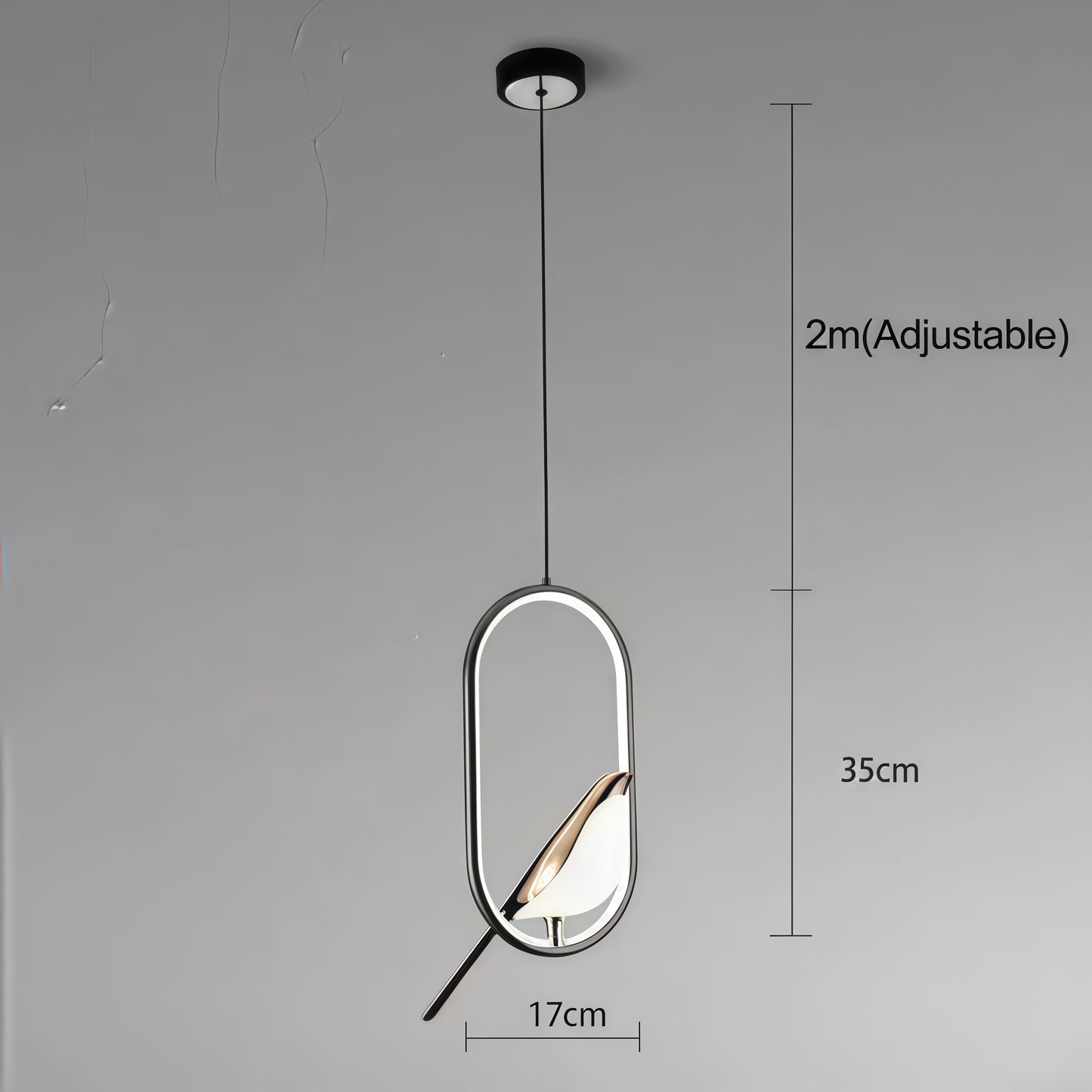 Decorative Suspension Lamp in Metal and Glass