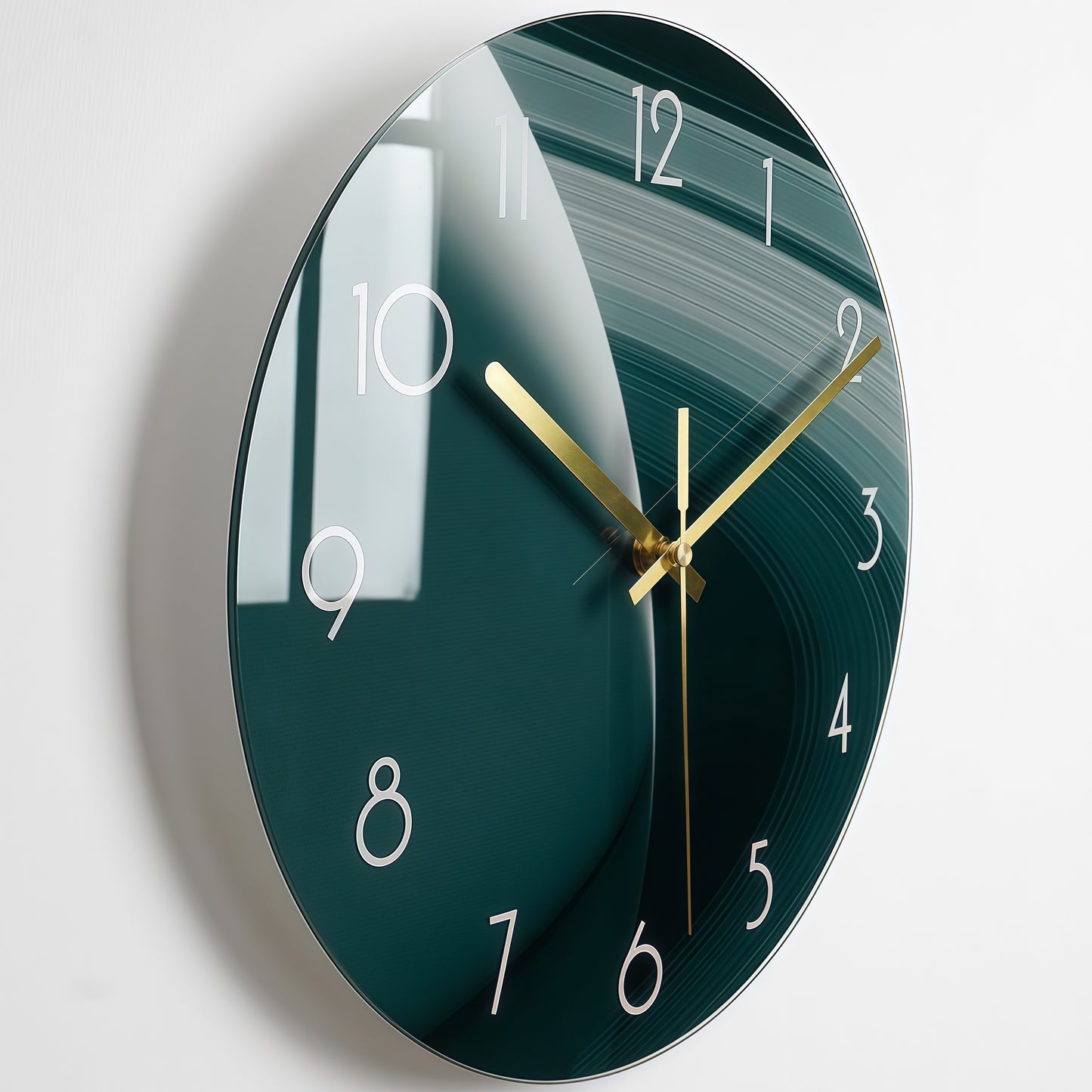 Glass Wall Clock with Golden Hands