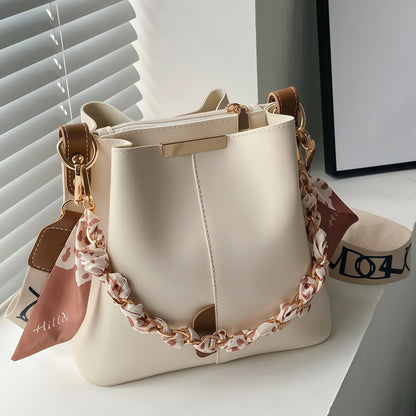 Women's Bucket Bag with Chain Strap