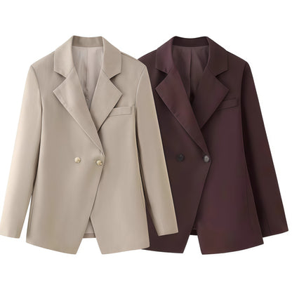 Elegant Double-Breasted Women's Blazer
