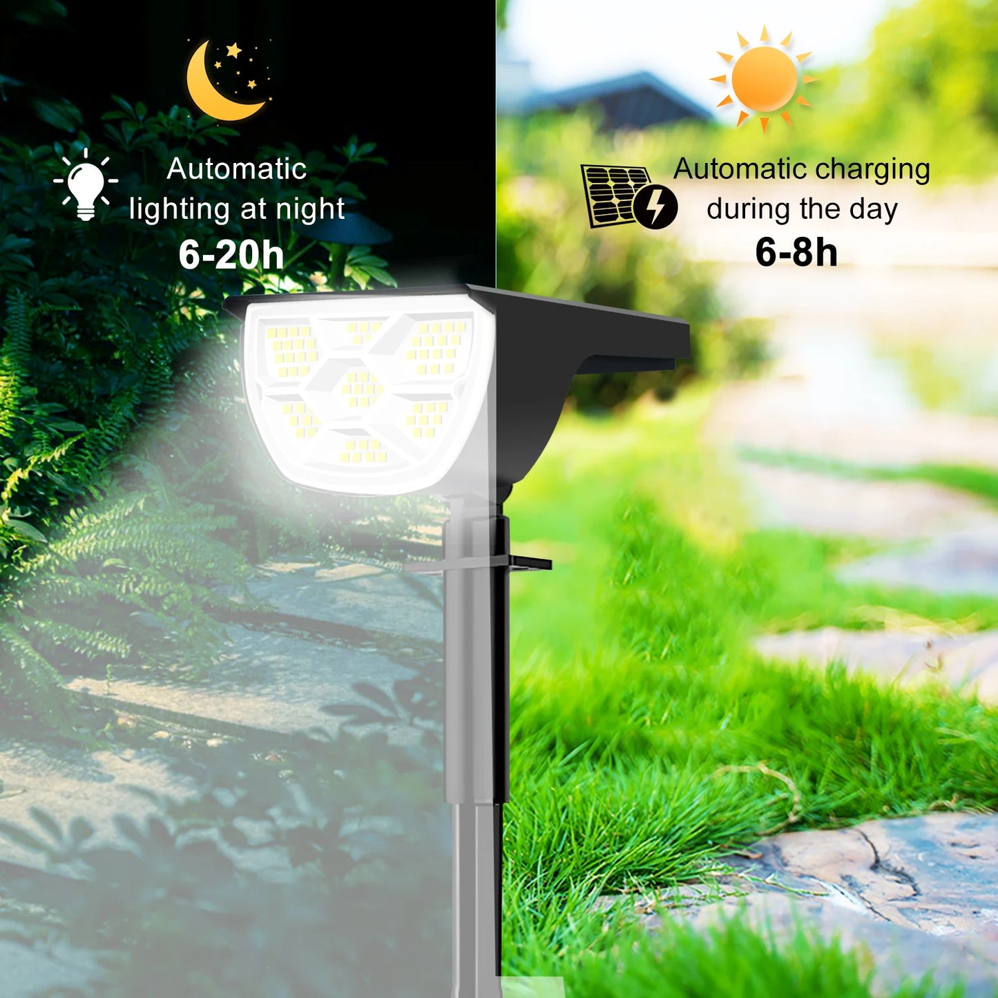 Outdoor LED Solar Spotlights with Solar Panel and 3 Modes | Waterproof for Efficient Garden Lighting