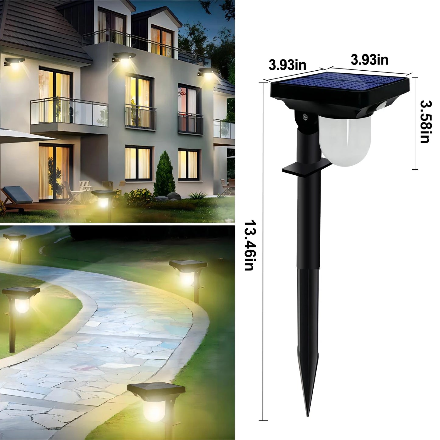 Solar Garden Spotlights | Pathway Lights with Motion Sensor | Waterproof for Long-Lasting Outdoor Lighting