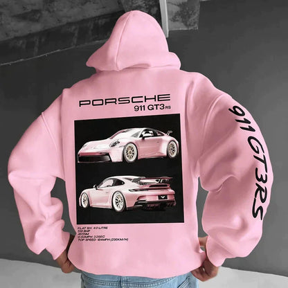 Felpa Oversize Donna con Cappuccio e Cerniera a Ingranaggi | Comfort e Stile Casual per Appassionati di Auto 0