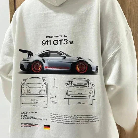 Felpa Oversize Donna con Cappuccio e Cerniera a Ingranaggi | Comfort e Stile Casual per Appassionati di Auto 3