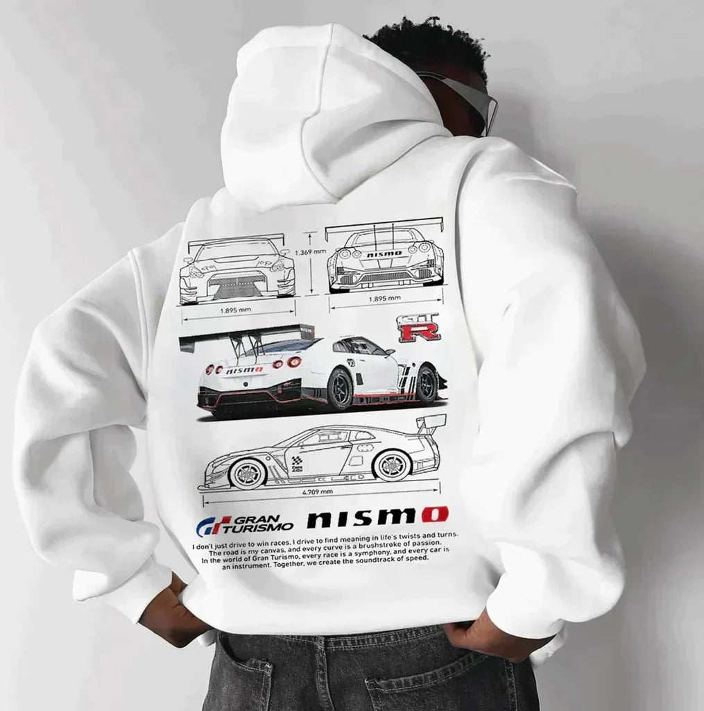 Felpa Oversize Donna con Cappuccio e Cerniera a Ingranaggi | Comfort e Stile Casual per Appassionati di Auto 7