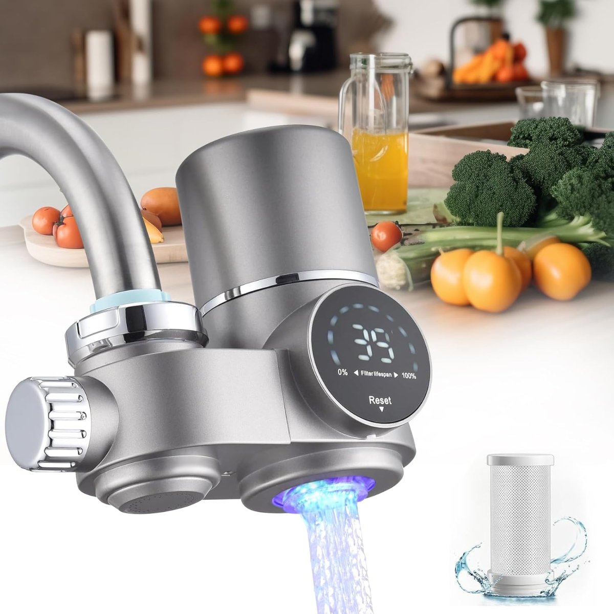 Filtro Acqua Rubinetto | Depuratore Acqua con Purificazione UV e Display LED | Acqua Pura per Bere e Cucinare 2