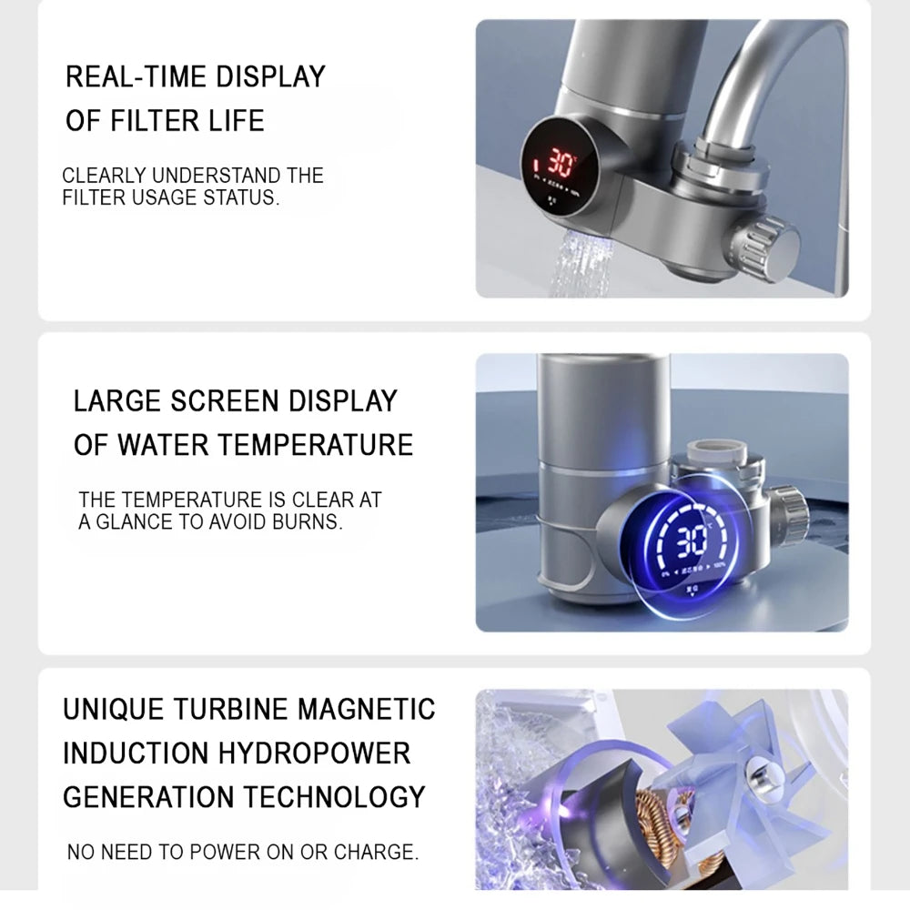 Filtro per Rubinetto con Luce UV e Display LED | Accessorio Anticalcare per Acqua Purificata 4