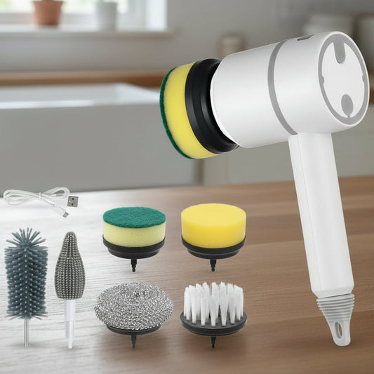 FlexScrub | Spazzola Elettrica per Pulire con Rotazione 360° | Testine Intercambiabili per Pulizia Efficace di Superfici Diverse 0