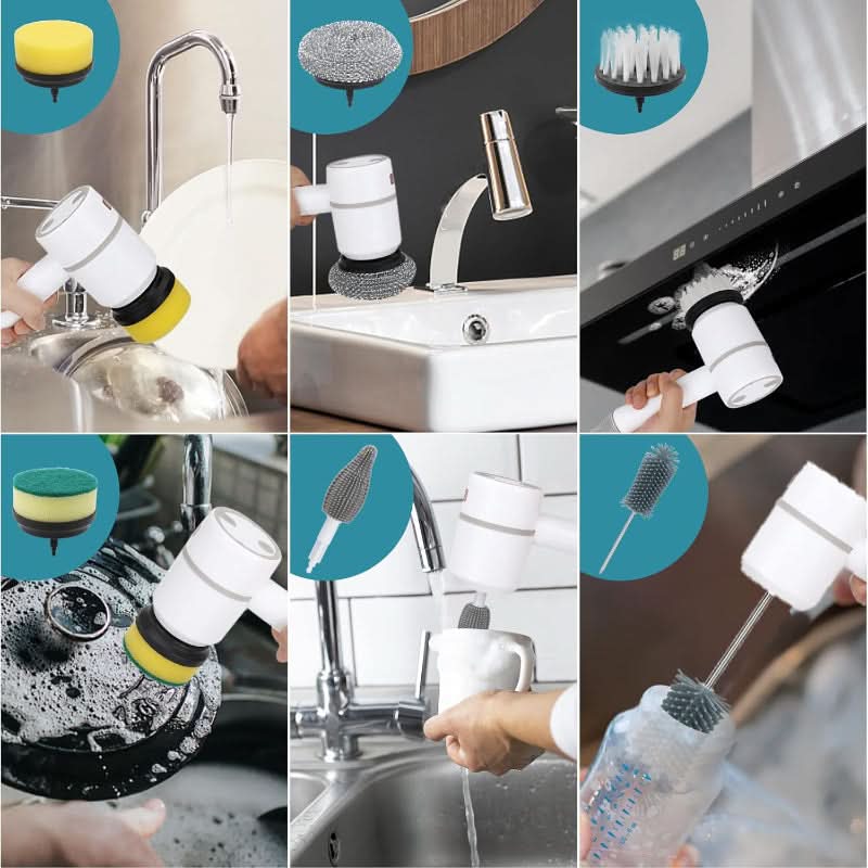 FlexScrub | Spazzola Elettrica per Pulire con Rotazione 360° | Testine Intercambiabili per Pulizia Efficace di Superfici Diverse 5