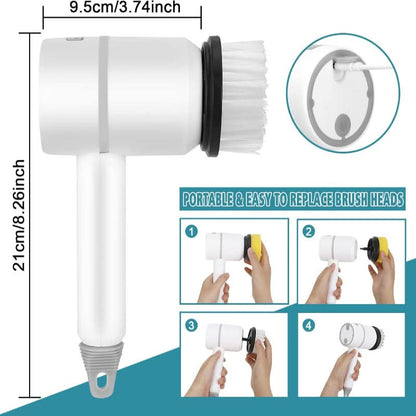 FlexScrub | Spazzola Elettrica per Pulire con Rotazione 360° | Testine Intercambiabili per Pulizia Efficace di Superfici Diverse 6