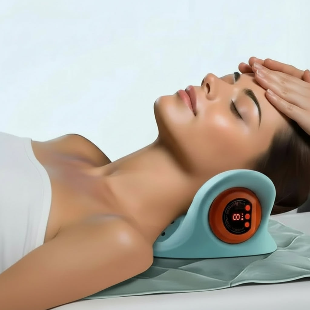 Flexease | Massaggiatore per Cervicale e Collo con EMS e Digitopressione | Sollievo Immediato per Tensione e Dolore