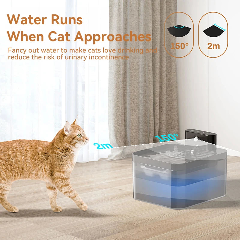 Fontana per Animali Domestici | Distributore d'Acqua Automatico con Sensore Infrarossi | Design Elegante per Acqua Fresca e Pulita 2