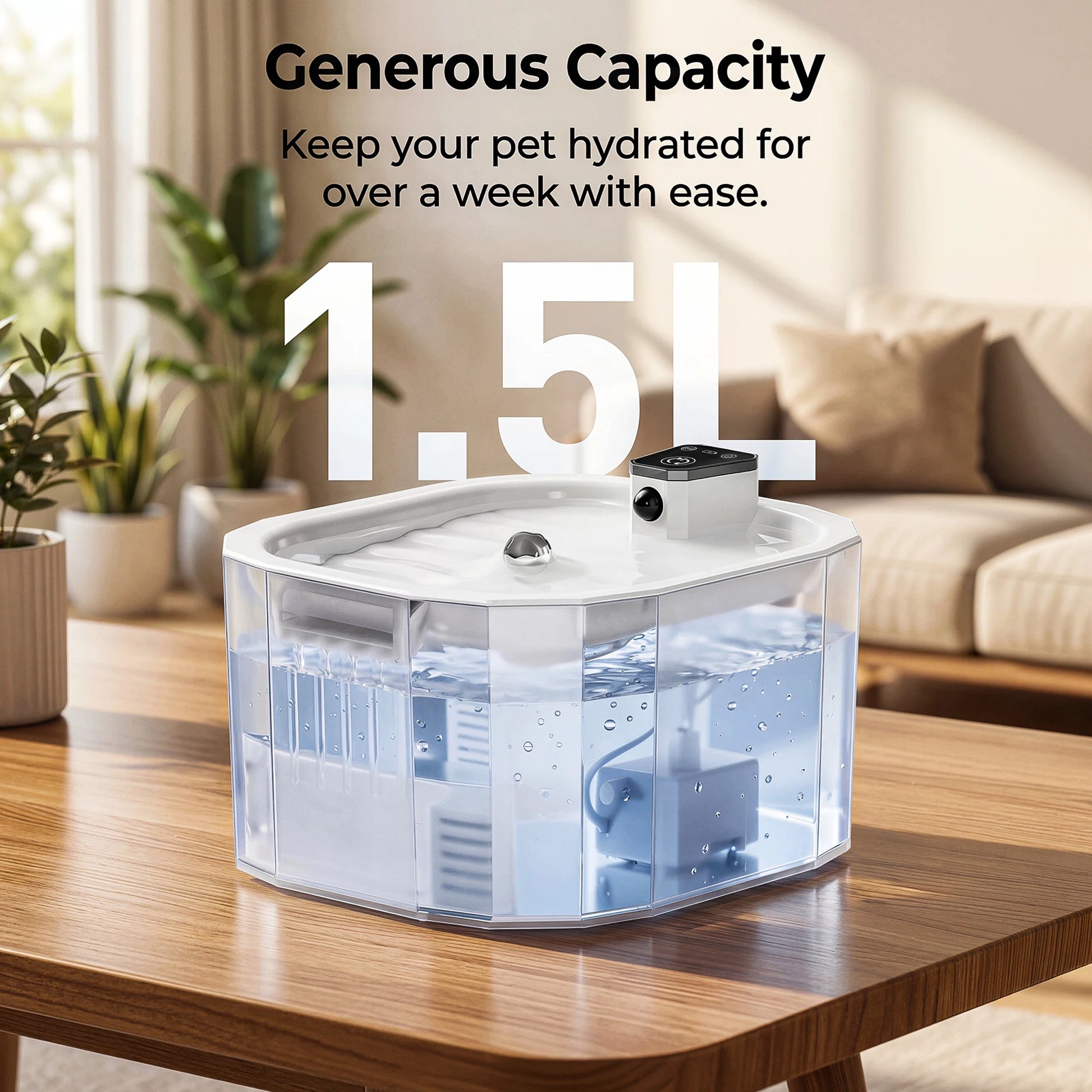 Fontana per Gatti Wireless | Distributore Automatico d'Acqua con Sensore di Movimento | Batteria Ricaricabile e Filtro Ultra Silenzioso 4
