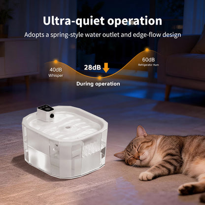 Fontana per Gatti Wireless | Distributore Automatico d'Acqua con Sensore di Movimento | Batteria Ricaricabile e Filtro Ultra Silenzioso 5