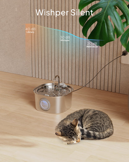 Fontana per Gatti | Fontanella in Acciaio Inossidabile con Design Innovativo | Grande Capacità per Idratazione Sana 2