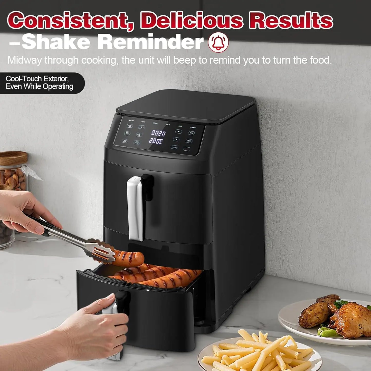 Friggitrice Ad Aria | 11 Litri con Doppio Cestello e Controllo Digitale | Cottura Sana e Veloce per Famiglie 1
