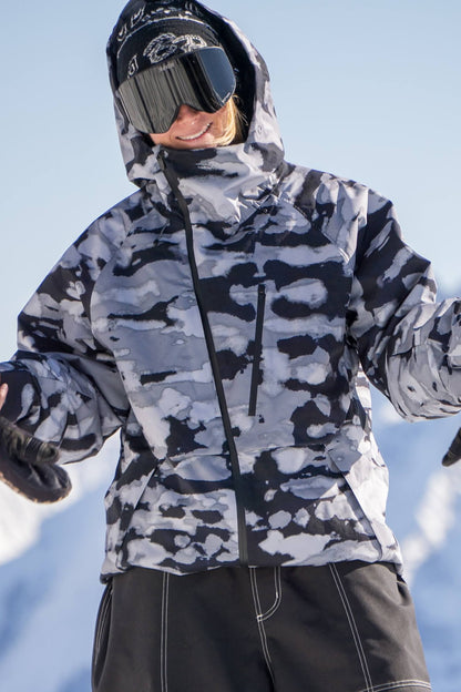 Candida | Women's Off-White Snow Jacket with Ventilation and Multiple Pockets - Winter Performance