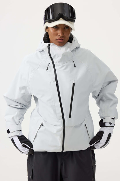 Candida | Women's Off-White Snow Jacket with Ventilation and Multiple Pockets - Winter Performance