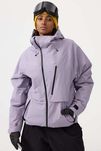 Candida | Women's Off-White Snow Jacket with Ventilation and Multiple Pockets - Winter Performance