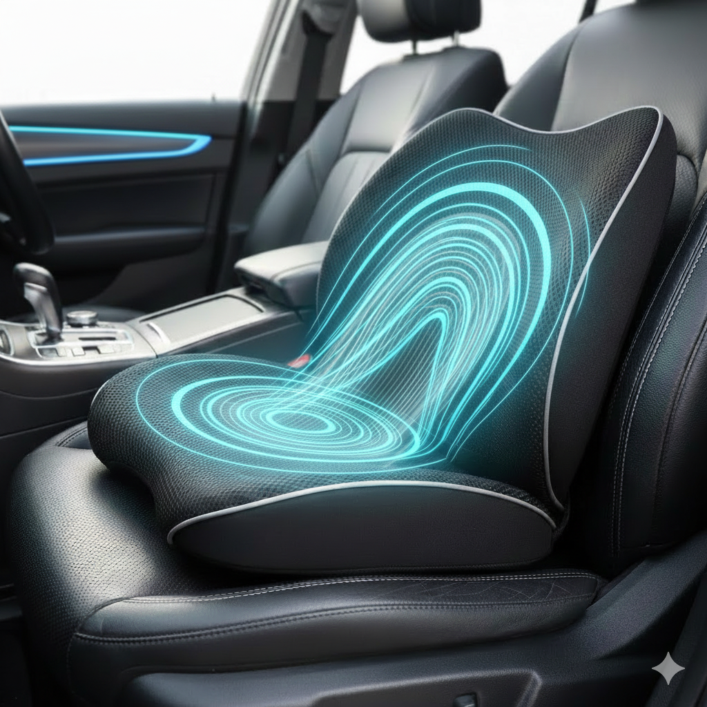 Ergonomic Car Cushion | Lumbar Pillow with Memory Foam for Comfort and Support Ideal for Short Drivers