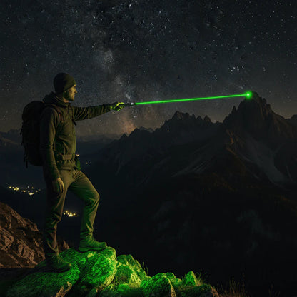 Puntatore Laser Potente | Ricaricabile a Lungo Raggio con Messa a Fuoco Regolabile | Ideale per Presentazioni e Osservazioni