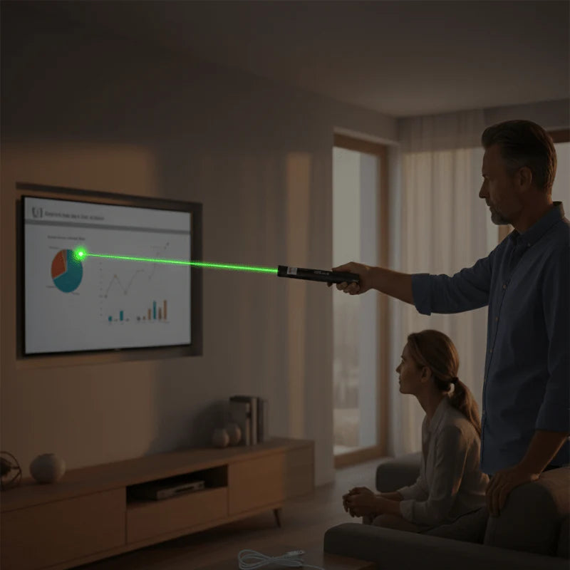 Puntatore Laser Potente | Ricaricabile a Lungo Raggio con Messa a Fuoco Regolabile | Ideale per Presentazioni e Osservazioni