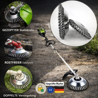 GardenFix | Professional String Trimmer with Steel Bristles for Effective Weed Removal | Universal Accessory for Well-Maintained Gardens