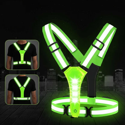 Rechargeable LED Vest for Night Safety with 360° Visibility | Lightweight and Adjustable for Running and Cycling