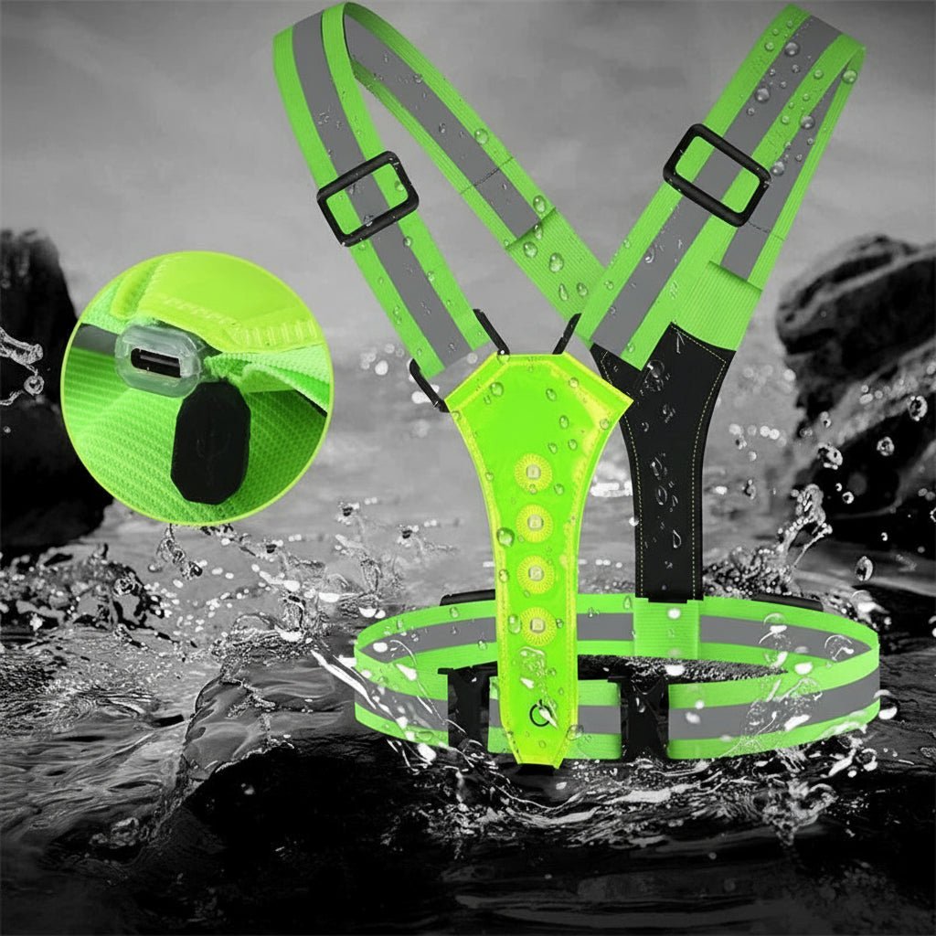 Rechargeable LED Vest for Night Safety with 360° Visibility | Lightweight and Adjustable for Running and Cycling