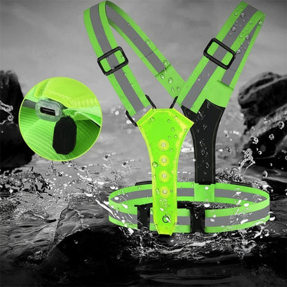 Rechargeable LED Vest for Night Safety with 360° Visibility | Lightweight and Adjustable for Running and Cycling