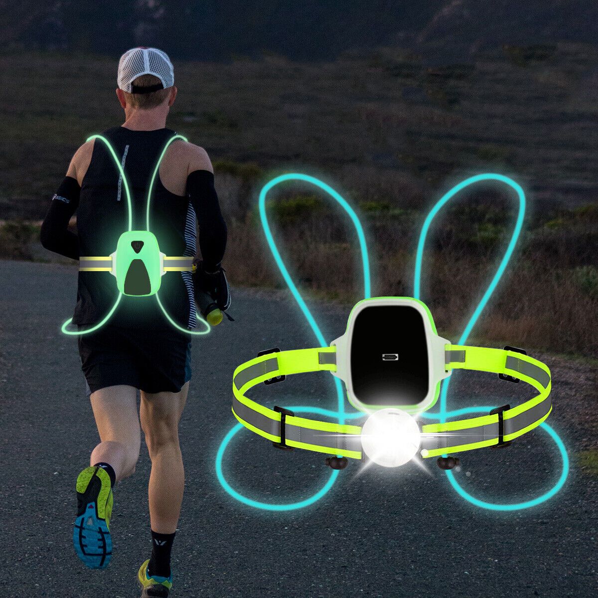 Adjustable LED Safety Vest for Running with High Visibility | Comfort and Safety for Night Activities
