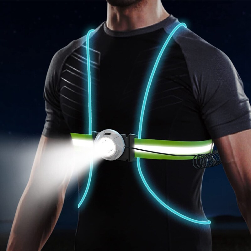 Adjustable LED Safety Vest for Running with High Visibility | Comfort and Safety for Night Activities