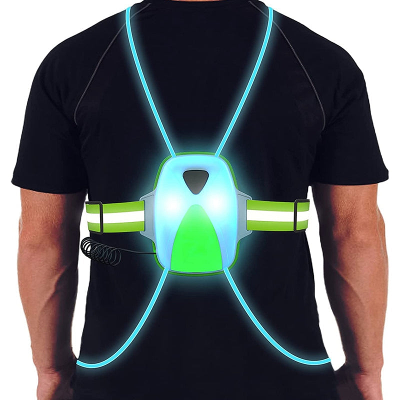 Adjustable LED Safety Vest for Running with High Visibility | Comfort and Safety for Night Activities