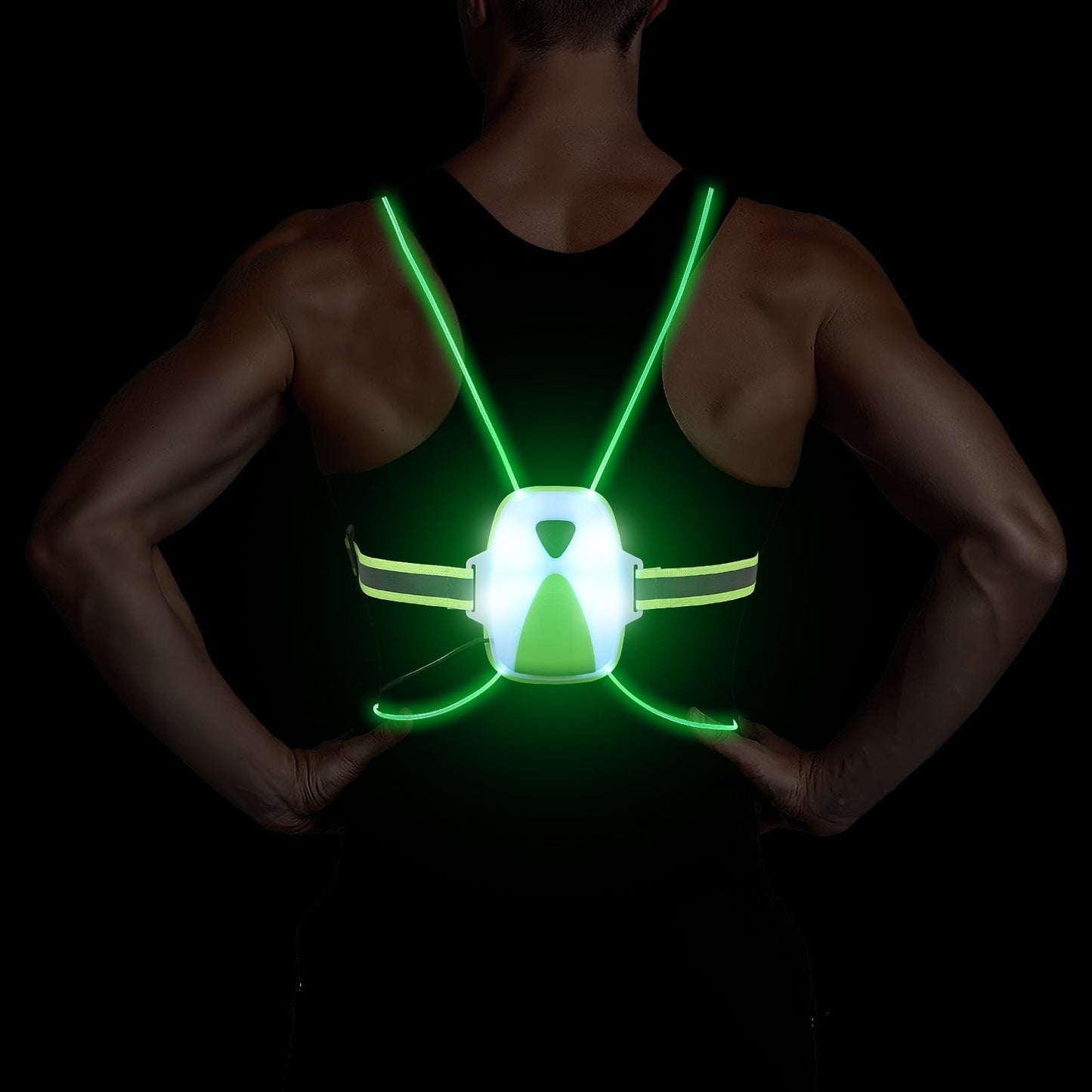 Adjustable LED Safety Vest for Running with High Visibility | Comfort and Safety for Night Activities