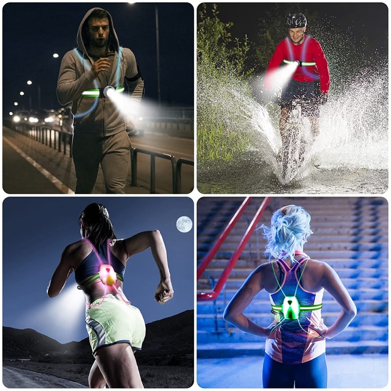 Adjustable LED Safety Vest for Running with High Visibility | Comfort and Safety for Night Activities