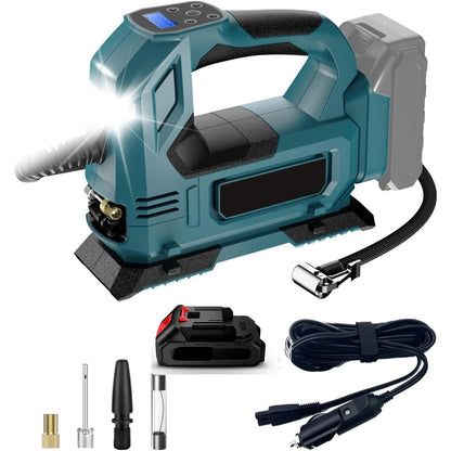 Gonfiatore Elettrico Portatile | Pompa d'Aria con Funzione Automatica e Display Digitale per Pneumatici Sempre Pronti 0