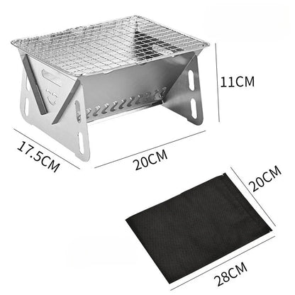 Foldable Stainless Steel Grill | Compact and Lightweight Design for Outdoor Barbecues