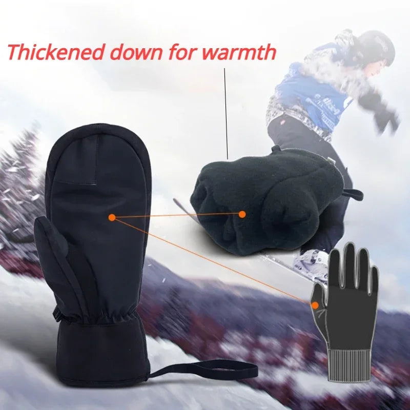 Guanti Invernali Uomo | Guanti da Sci Impermeabili con Touch Screen | Caldi e Termici per Attività Outdoor