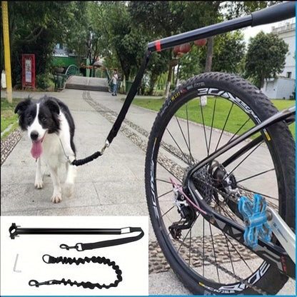 Dog Bike Leash with Removable Cable and Safety Buffer | Durable Control for Outdoor Adventures