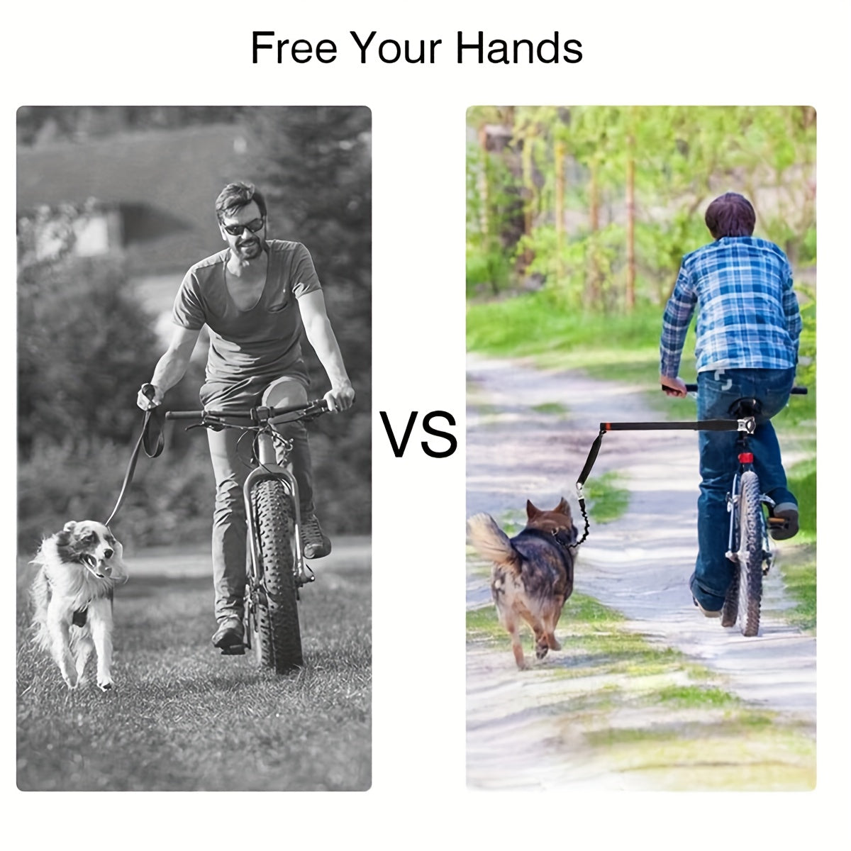 Dog Bike Leash with Removable Cable and Safety Buffer | Durable Control for Outdoor Adventures