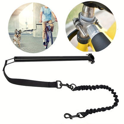 Dog Bike Leash with Removable Cable and Safety Buffer | Durable Control for Outdoor Adventures