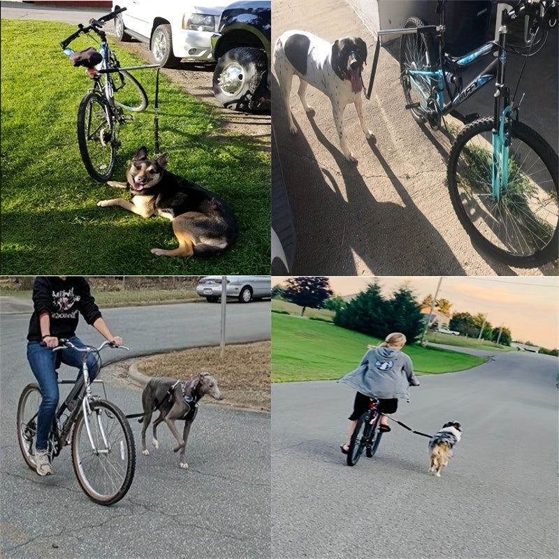 Dog Bike Leash with Removable Cable and Safety Buffer | Durable Control for Outdoor Adventures