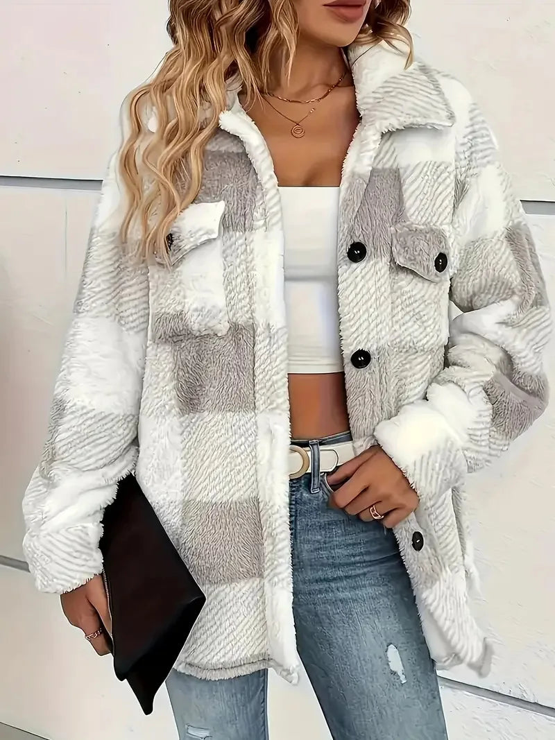 Olga | Women's plaid winter jacket - Classic warmth with a modern look