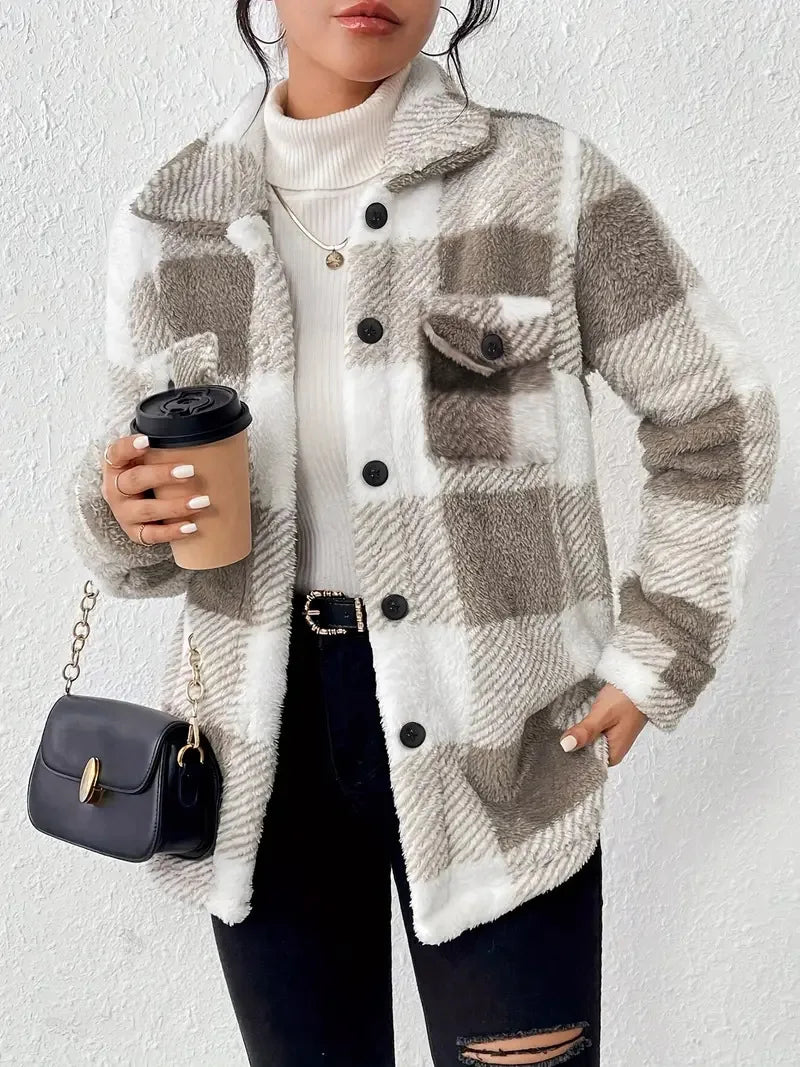 Olga | Women's plaid winter jacket - Classic warmth with a modern look